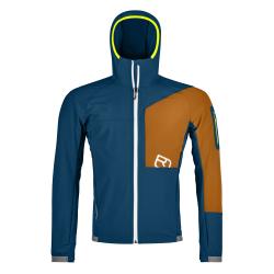 Softshellov bunda Ortovox Berrino Hooded Jacket Men's Petrol Blue